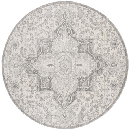 Safavieh 3 x 3 ft. Brentwood 816B Power Loomed Round Area Rug; Cream & Grey BNT816B-3R